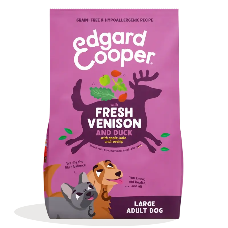 Edgard & Cooper Large Adult Dog Food With Fresh Venison & Duck , 12 kg