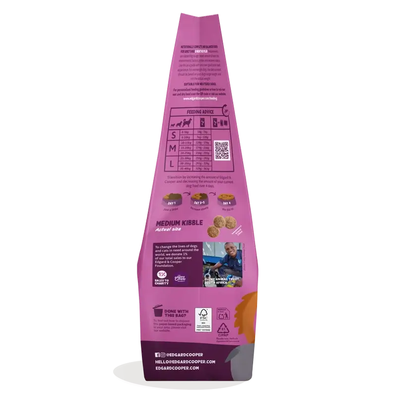 Edgard & Cooper Medium Adult Dog Food With Fresh Venison & Duck , 2.5 kg