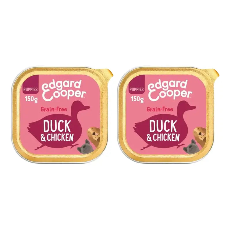 Edgard & Cooper Repas humide pour chiots 11X150G Canard & Poulet, paquet de 2