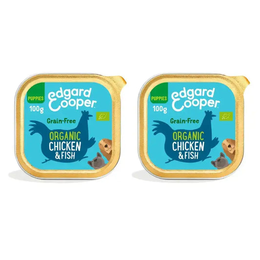 Edgard & Cooper Wet Puppy Food 17X100G Organic Chicken & Fish, Pack Of 2