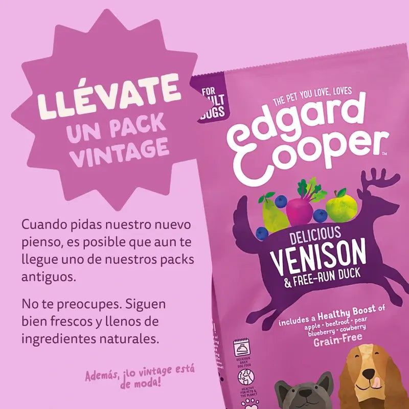 Edgard & Cooper Medium Adult Dog Food With Fresh Venison & Duck , 7 kg