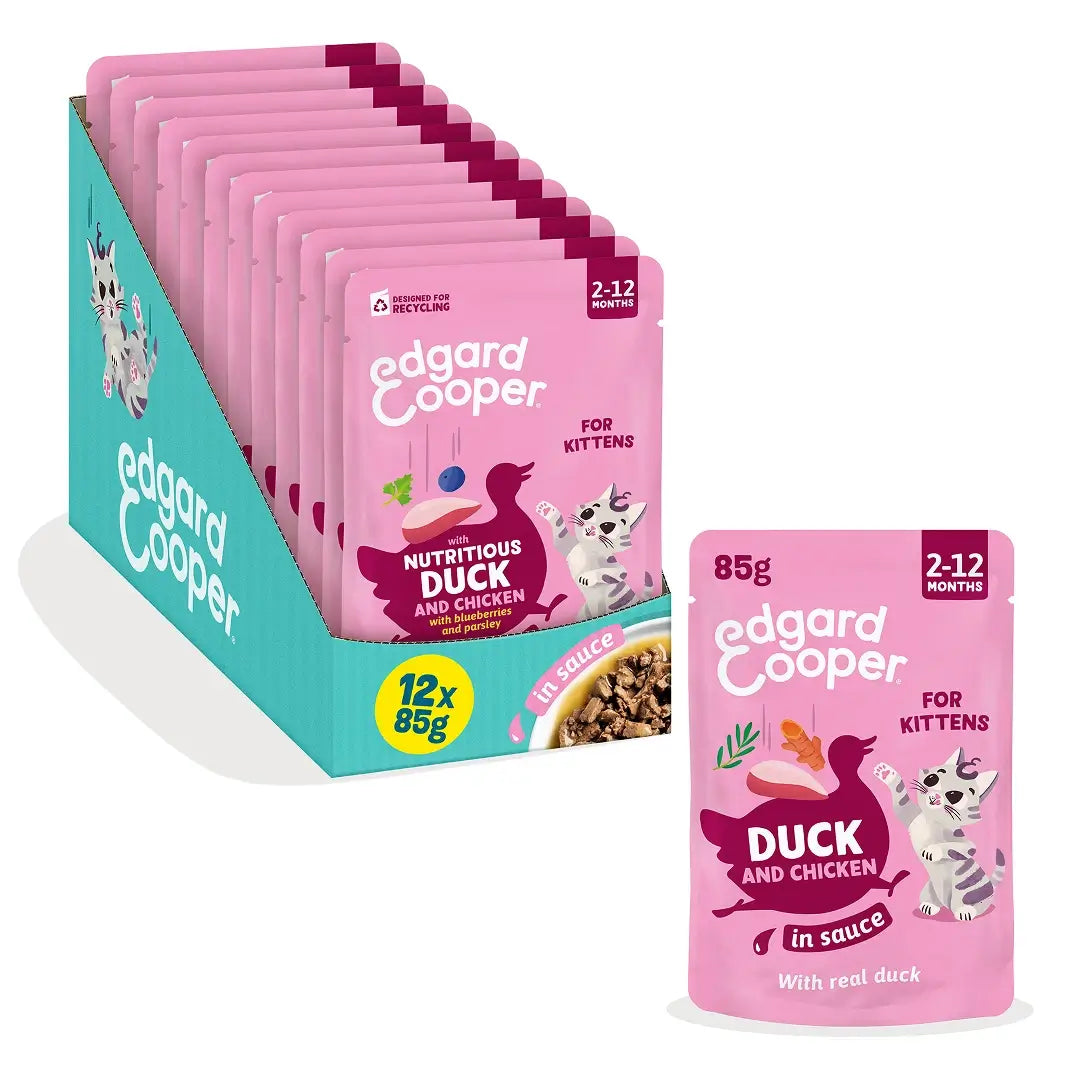 Edgard & Cooper Canard & Poulet en sauce pour chatons, 12 x 85 g