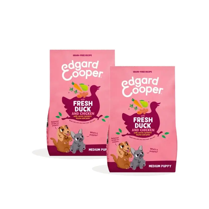 Edgard & Cooper Croquettes pour chiots de taille moyenne au canard et au poulet, lot de 2 x 2,5 kg