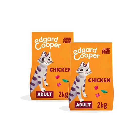 Edgard & Cooper Croquettes pour chat adulte au poulet, lot de 2 x 2 kg