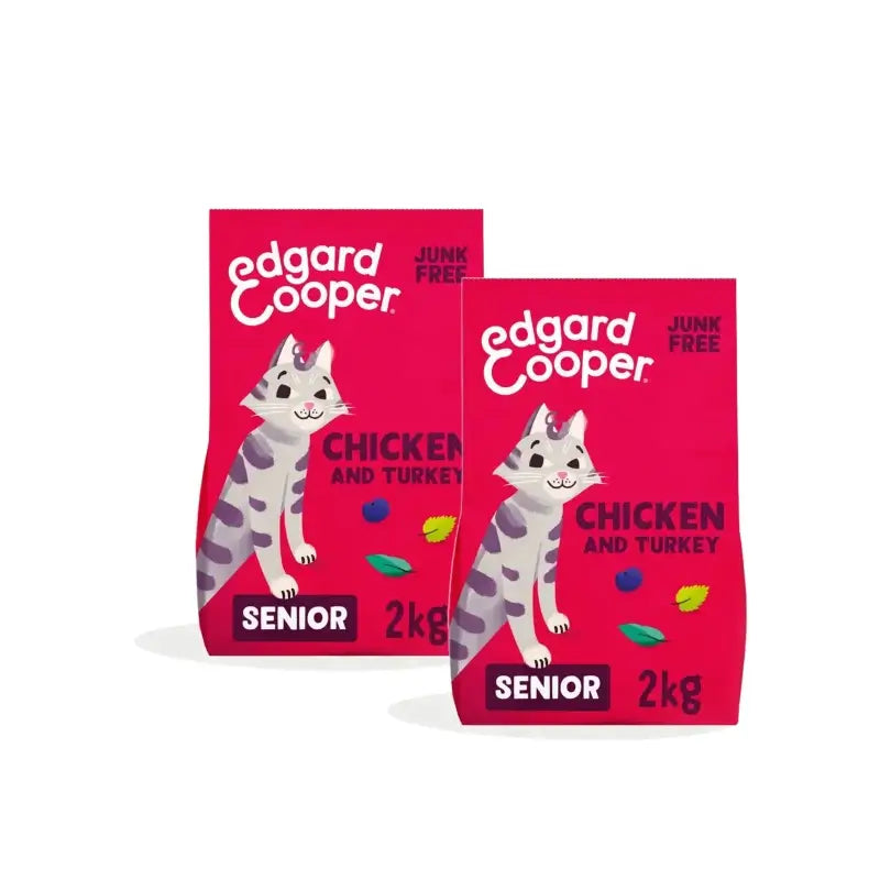 Edgard & Cooper Croquettes pour chat senior au poulet, lot de 2 x 2 kg