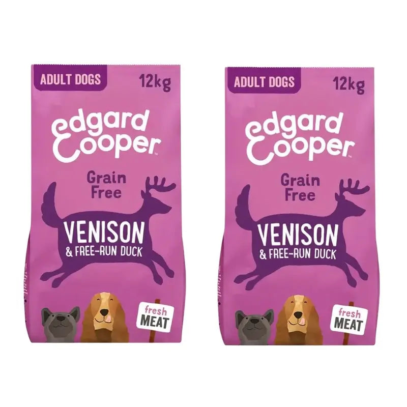 Croquettes pour chien Edgard & Cooper 12Kg Viande de Chevreuil, paquet de 2