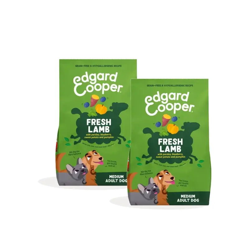 Edgard & Cooper Aliments pour chiens adultes de taille moyenne à l'agneau, lot de 2 x 2,5 kg