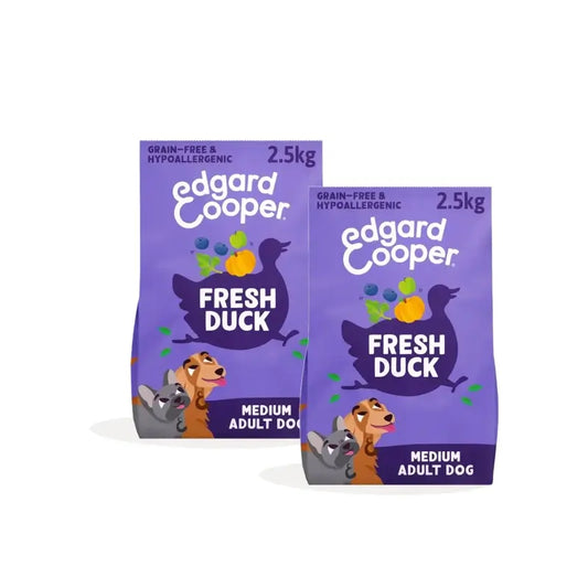 Edgard & Cooper Croquettes pour chiens adultes de taille moyenne au canard, lot de 2 x 2,5 kg