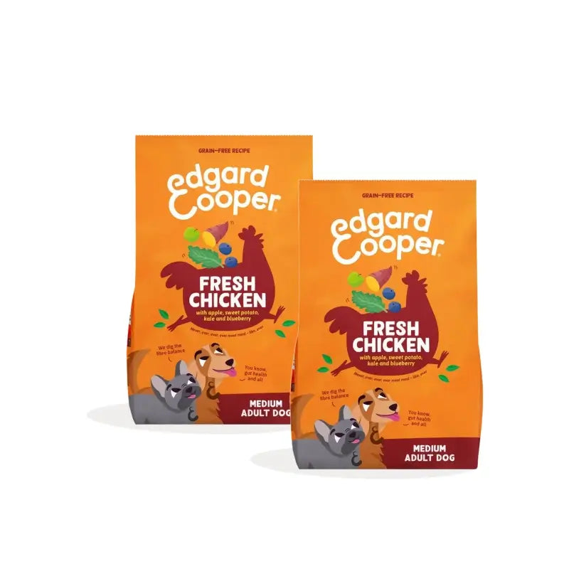Edgard & Cooper Croquettes pour chien adulte de taille moyenne au poulet, lot de 2 x 2,5 kg
