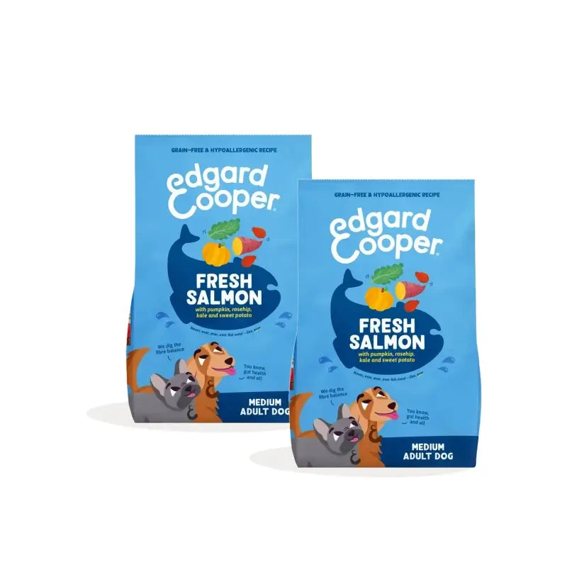 Edgard & Cooper Croquettes pour chiens adultes de taille moyenne au saumon, lot de 2 x 2,5 kg