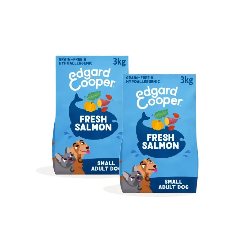 Edgard & Cooper Croquettes pour chiens adultes Mini au saumon, lot de 2 x 3 kg