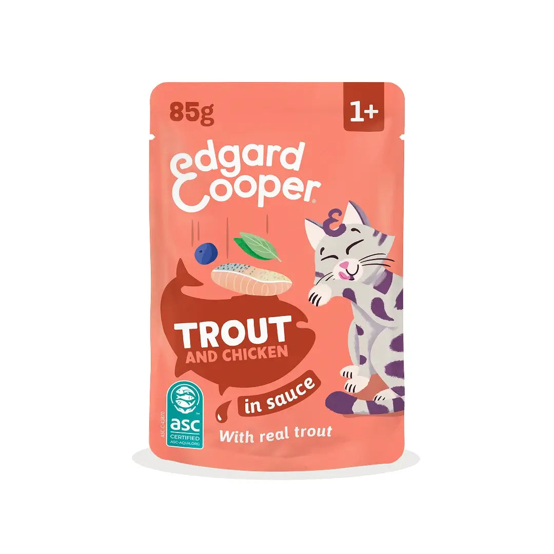 Edgard & Cooper Truite & Poulet en sauce pour chiens adultes, 12 x 85 g