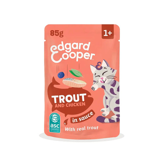 Edgard & Cooper Truite & Poulet en sauce pour chiens adultes, 12 x 85 g