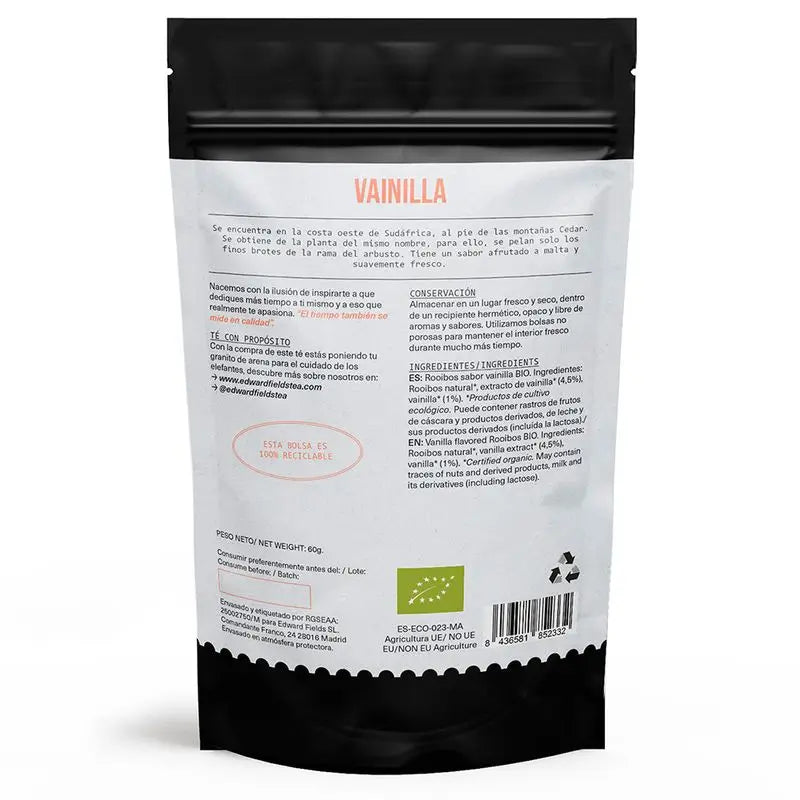 Edward Fields Tea Organic Vanilla Rooibos Infusion Bulk 25 Cups Tea Tea Tea Tea Tea Tea Tea , 60 grammes
