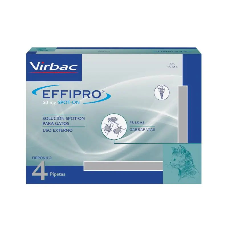 Effipro 50 Mg Spot-On Chats, 4 Pipettes