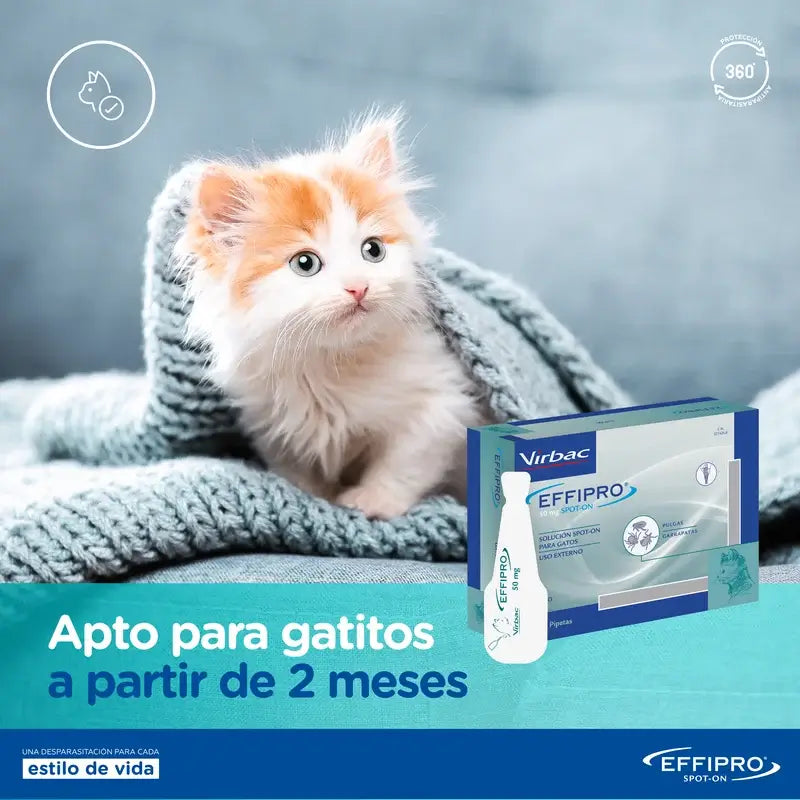 Effipro 50 Mg Spot-On Chats, 24 Pipettes