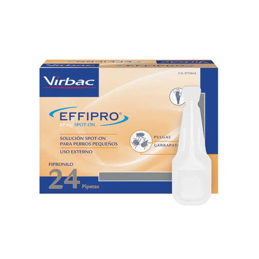 Effipro 67 Mg Spot-On Small Dogs 2-10Kg, 24 Pipettes