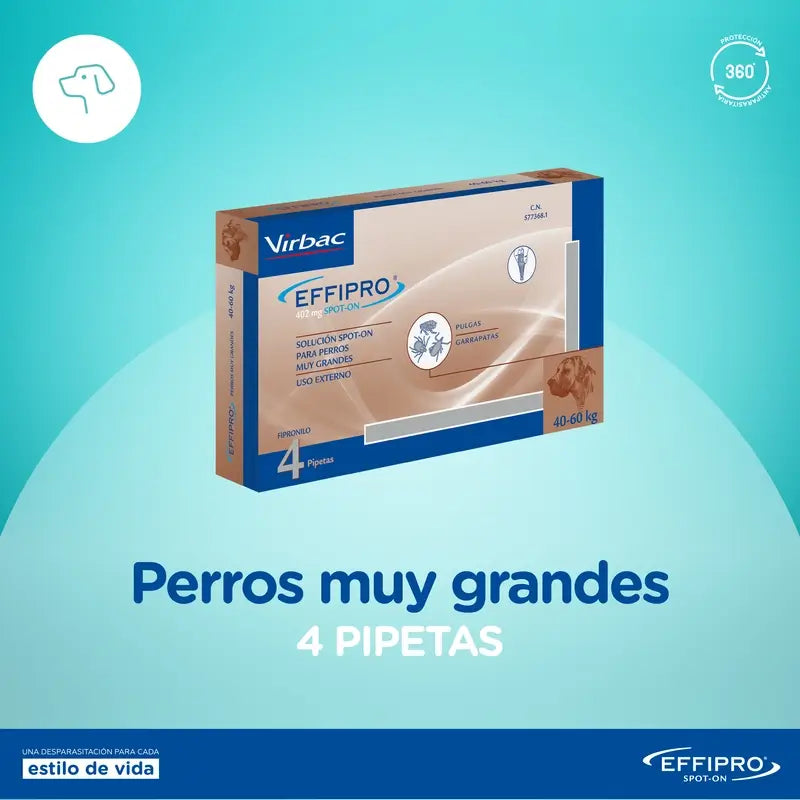 Effipro Spot-On Chien 402 Mg +40Kg, 24Pellets