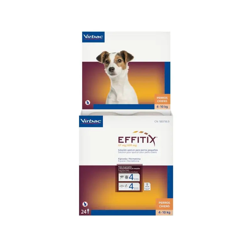 Effitix S Antiparasitaire Petits Chiens 4-10 Kg, 24 Pipettes