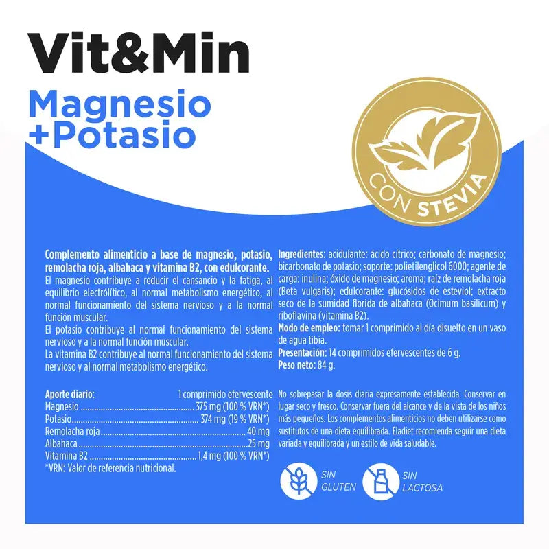 Eladiet Vit&Min Magnésium + Potassium, 14 comprimés