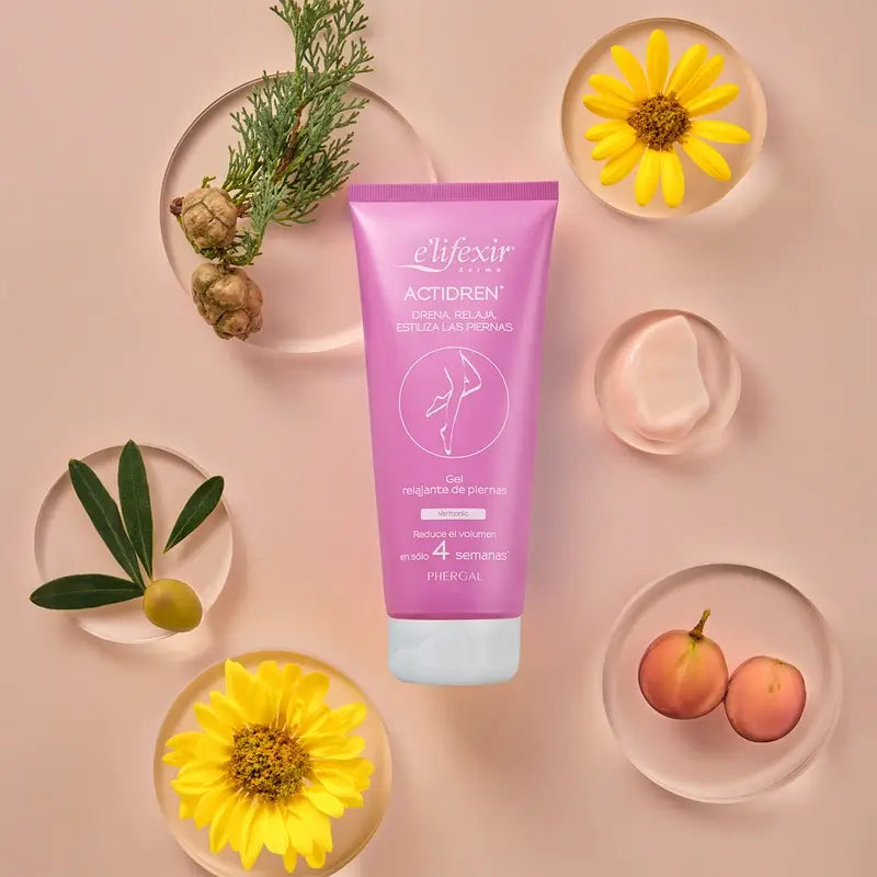 Elifexir Actidren Gel Crème de drainage relaxante Jambes fatiguées 200Ml