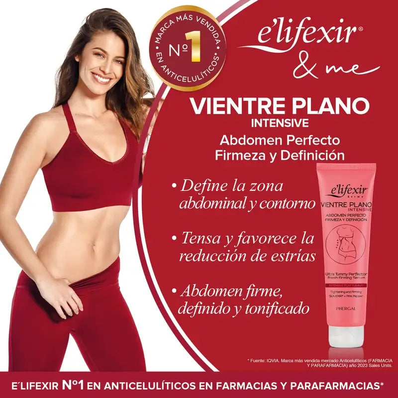 Elifexir Sérum Ventre Plat Réducteur Intensif Abdomen Raffermissant Brûleur de Graisse 150Ml