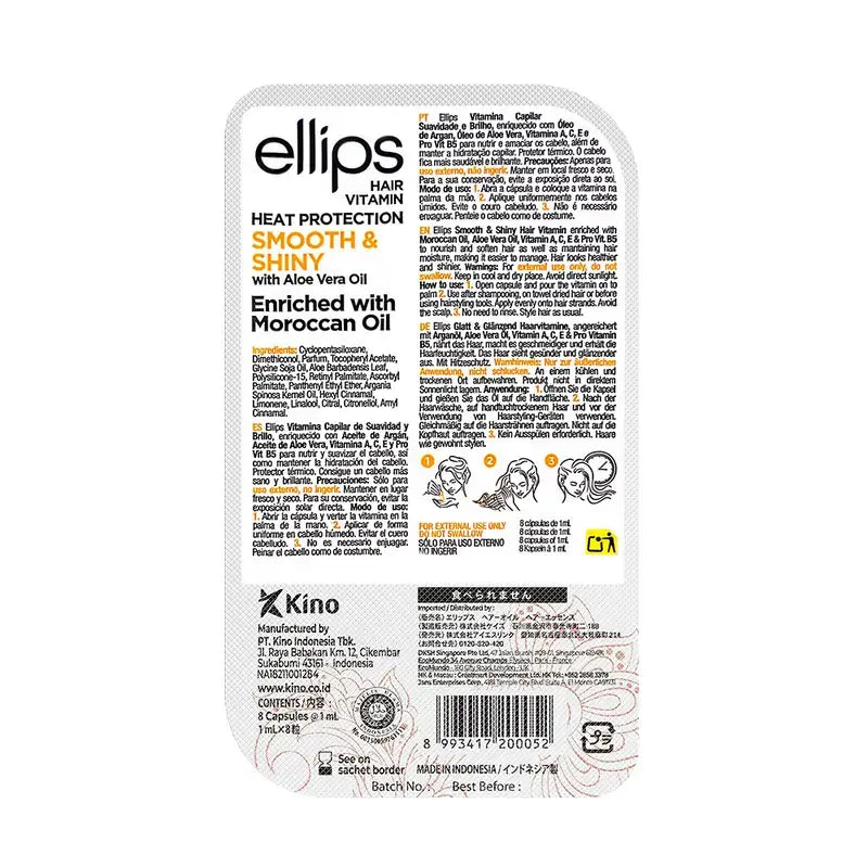 Ellips Hair Vitamine Huile d'Argan Orange Vitalité , 8 gélules