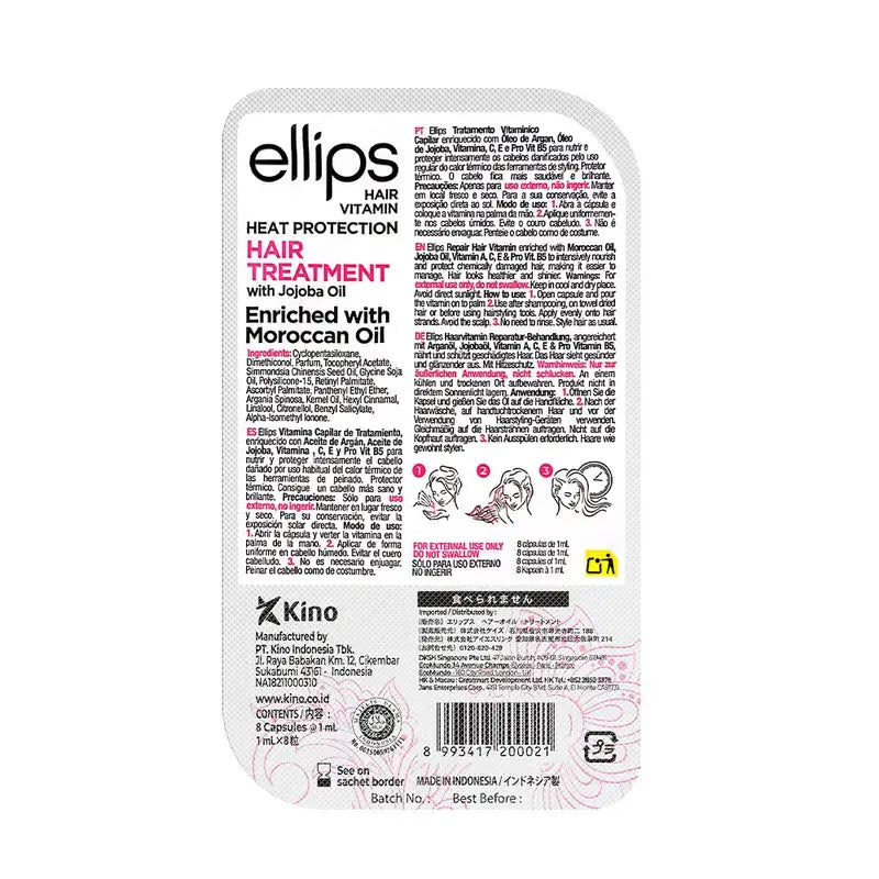 Ellips Vitamin Hair Vitamin Argan Oil Rose Treatment , 8 capsules