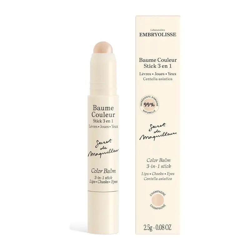 Embryolisse Baume Couleur Stick 3-en-1 Champagne, 2,5 g