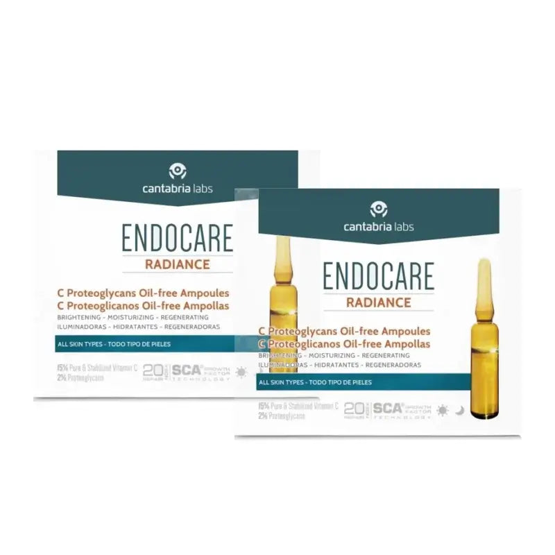 Endocare Radiance C Protéoglycanes sans huile, 30 ampoules de 2 ml, lot de 2