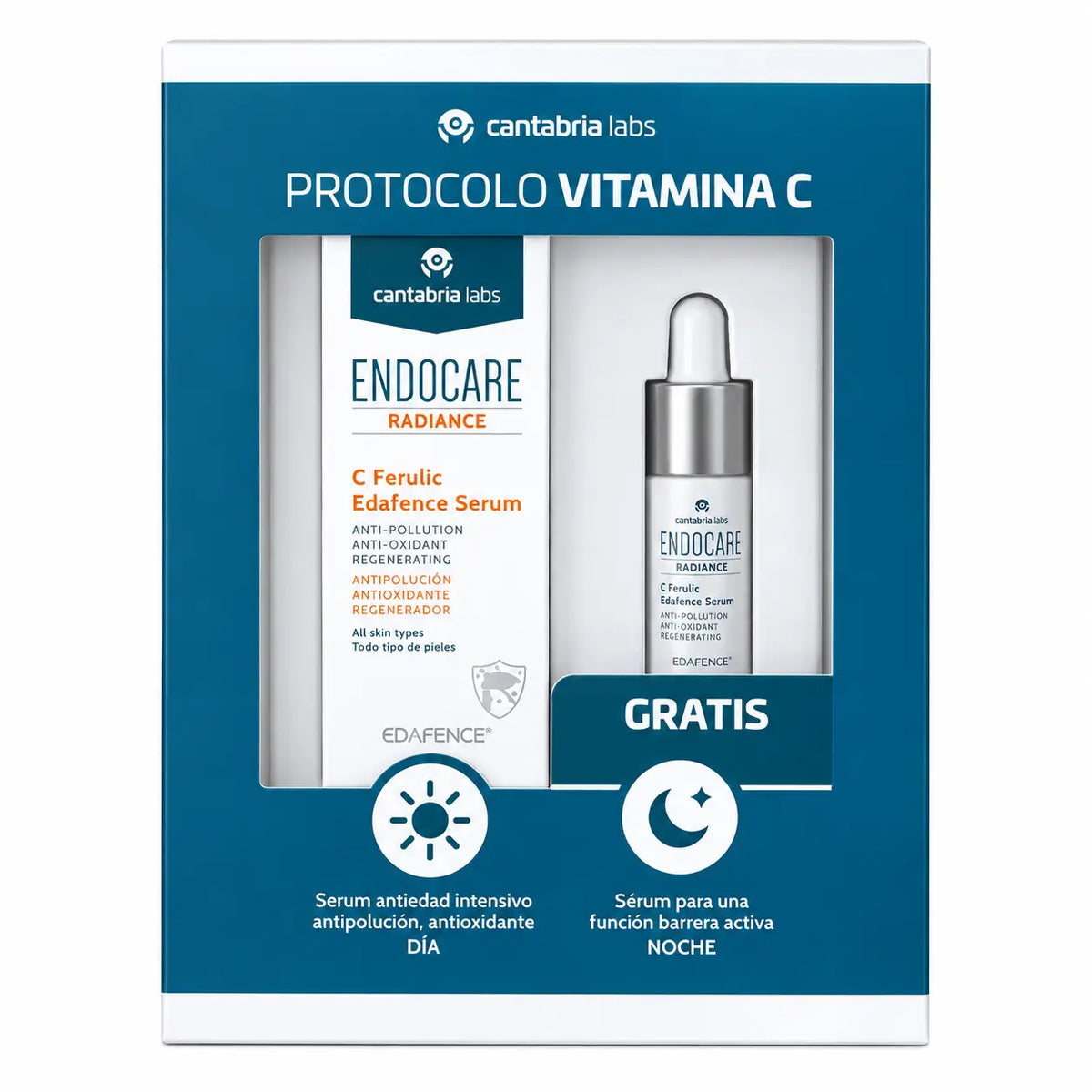 Pack Radiance C Ferulic Edafence Serum 30 Ml + Hyalubost Age Barrier serum 15 M