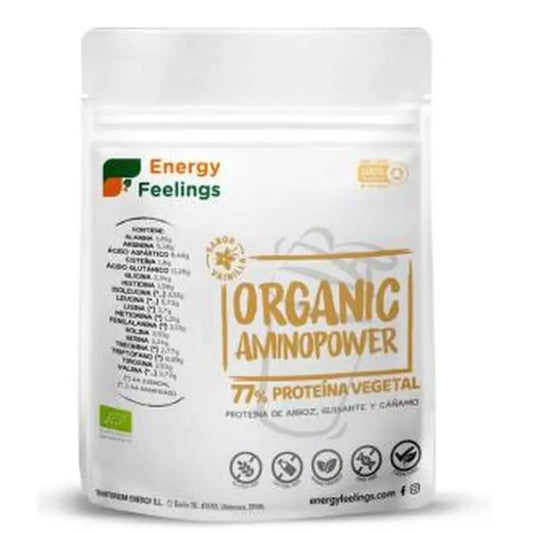 Energy Feelings Organic Aminopower 77% Vanilla 500Gr Eco Vegan Sg