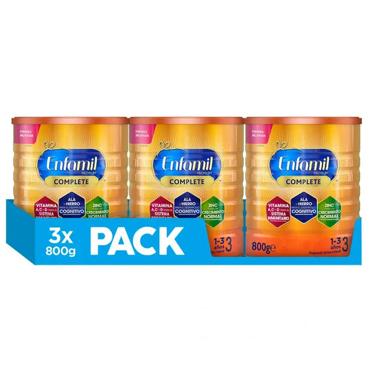 Lait de croissance Enfamil Complete 3, 3 x 800g
