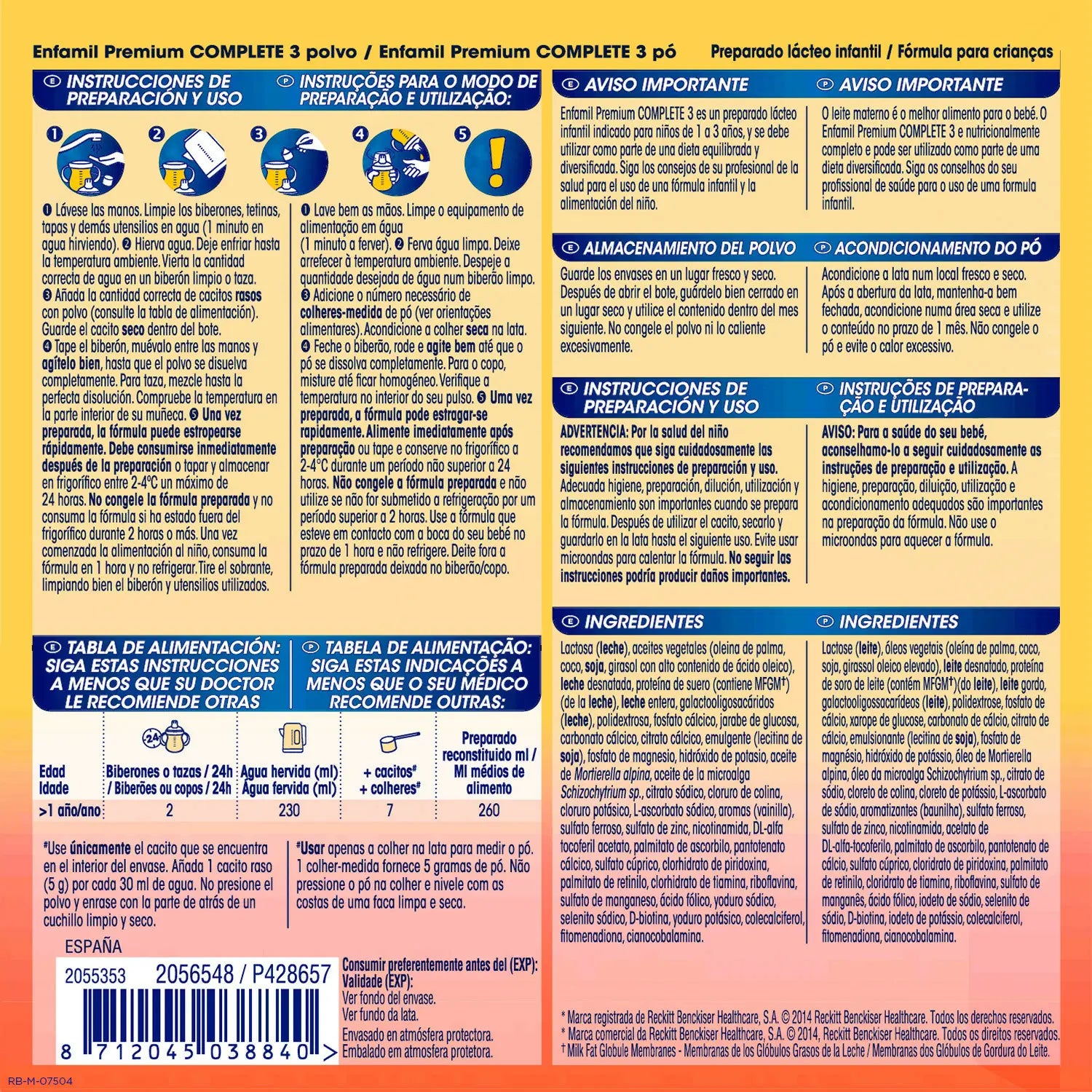 Lait de croissance Enfamil Complete 3, 800g