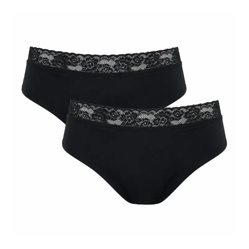Enna Menstrual Panty Floral Classic Dia - Heavy Flow, Taille L, Noir, Pack 2 PCs
