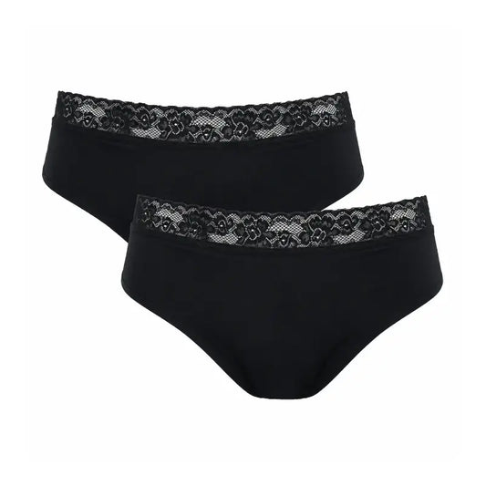 Enna Menstrual Panty Floral Classic Dia - Heavy Flow, Taille L, Noir, Pack 2 PCs