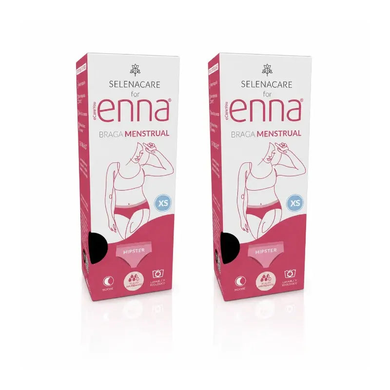 Enna Modern Hipster Menstrual Panty - Heavy Flow, Taille XS, 2 packs