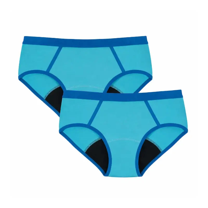 Enna Menstrual Panty Teens Sporty - débit moyen, 152 cm, bleu, paquet de 2 unités