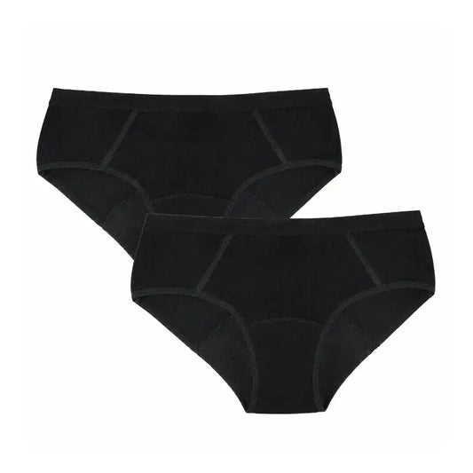 Enna Menstrual Panty Teens Sporty - débit moyen, 152 cm, noir, paquet de 2 unités