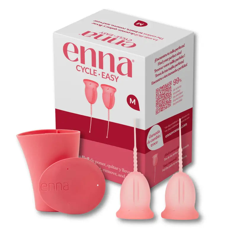 Enna Cycle Easy Coupe Menstruelle Taille M, 2 coupes + boîte stérilisée