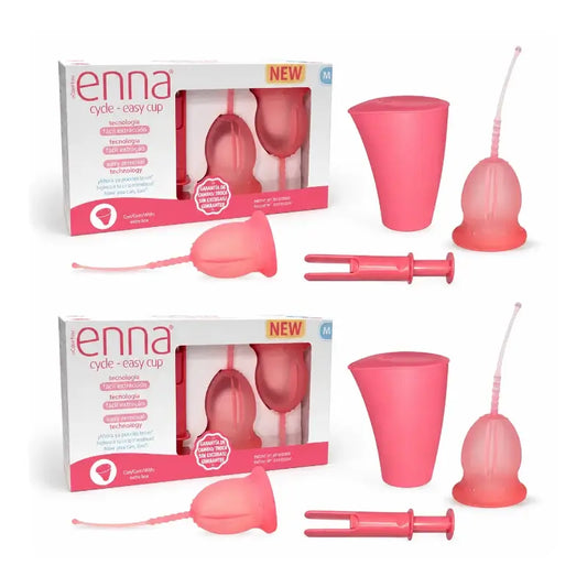 Enna Cycle Easy Taille M - 2 gobelets + boîte de stérilisation + pack d'applicateurs 2 pièces 4 gobelets