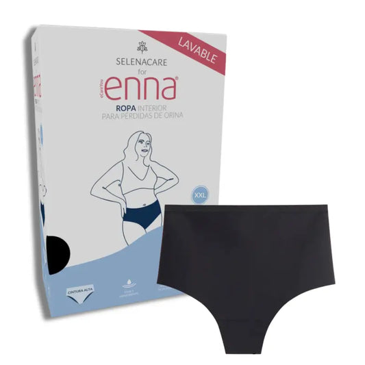 Enna Incontinence Femmes Taille Haute 40 Ml Absorption, Taille 2XL, Noir