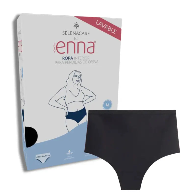 Enna Incontinence Femmes Taille Haute 40 Ml, Taille M, Noir
