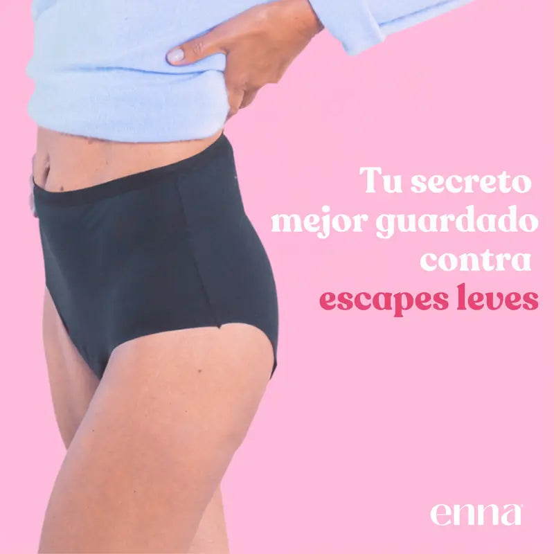 Enna Incontinence Femmes Taille Haute 40 Ml Absorption, Taille XL, Noir