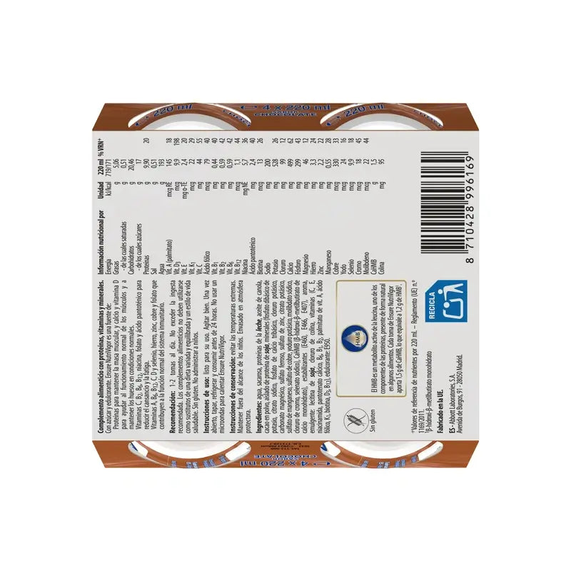 Ensure Nutrivigor Milkshake au chocolat, paquet de 12x220 ml