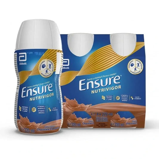 Ensure Nutrivigor Chocolate Milkshake Adult, 4 bouteilles x 220ml
