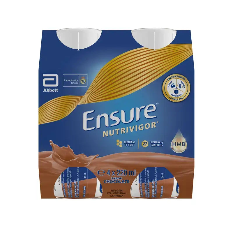 Ensure Nutrivigor Chocolate Milkshake Adult, 4 bouteilles x 220ml