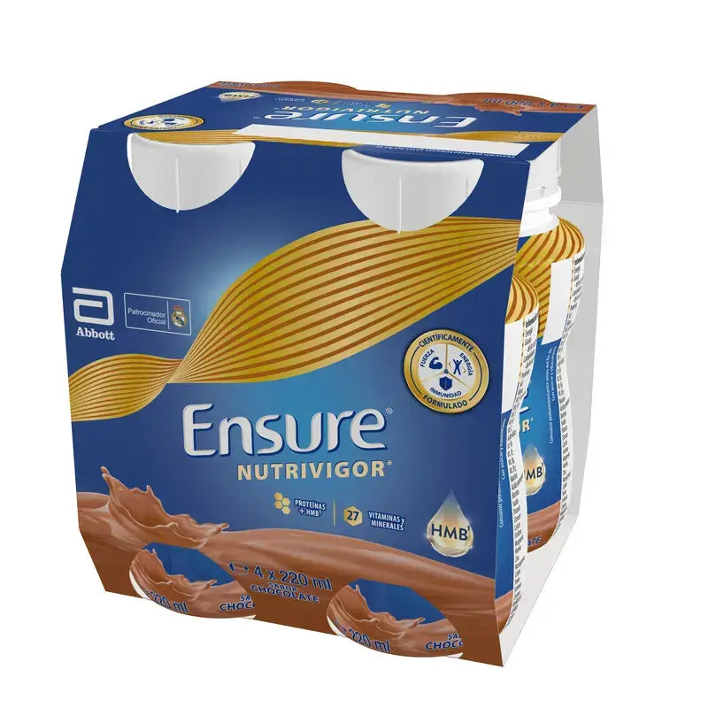 Ensure Nutrivigor Chocolate Milkshake Adult, 4 bouteilles x 220ml