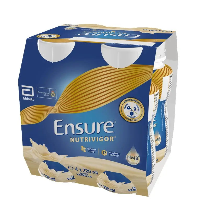 Ensure Nutrivigor Vanilla Milkshake Adultes, 4 bouteilles x 220 ml
