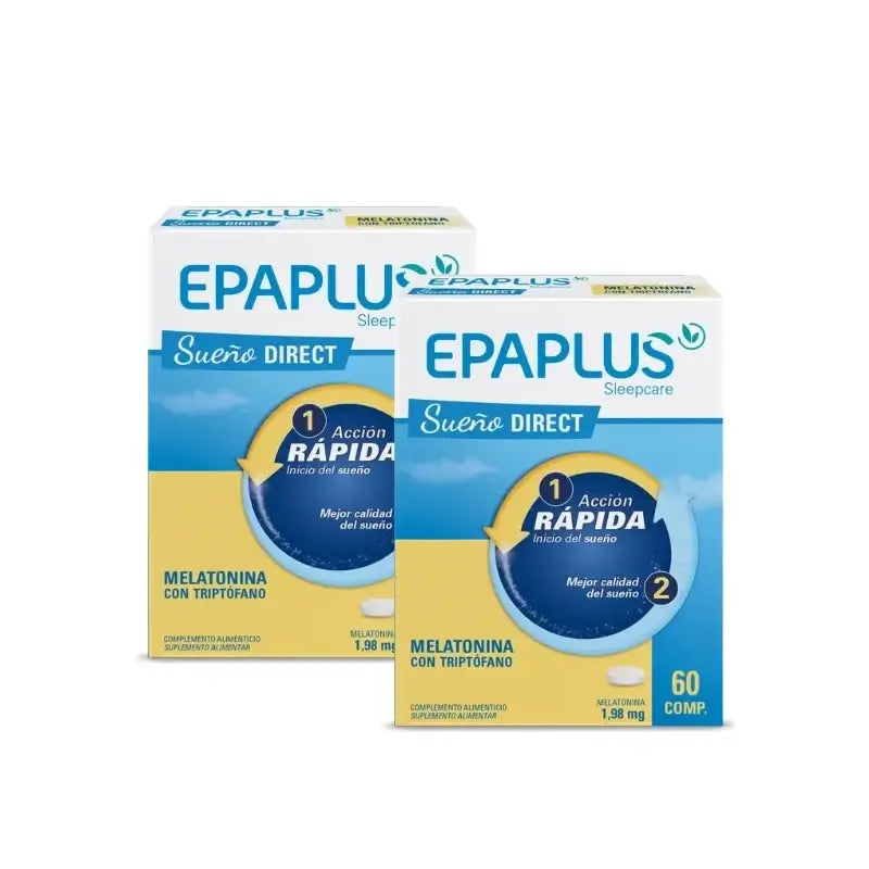 Epaplus Sleepcare Mélatonine Direct avec tryptophane Plus, 60 comprimés, lot de 2
